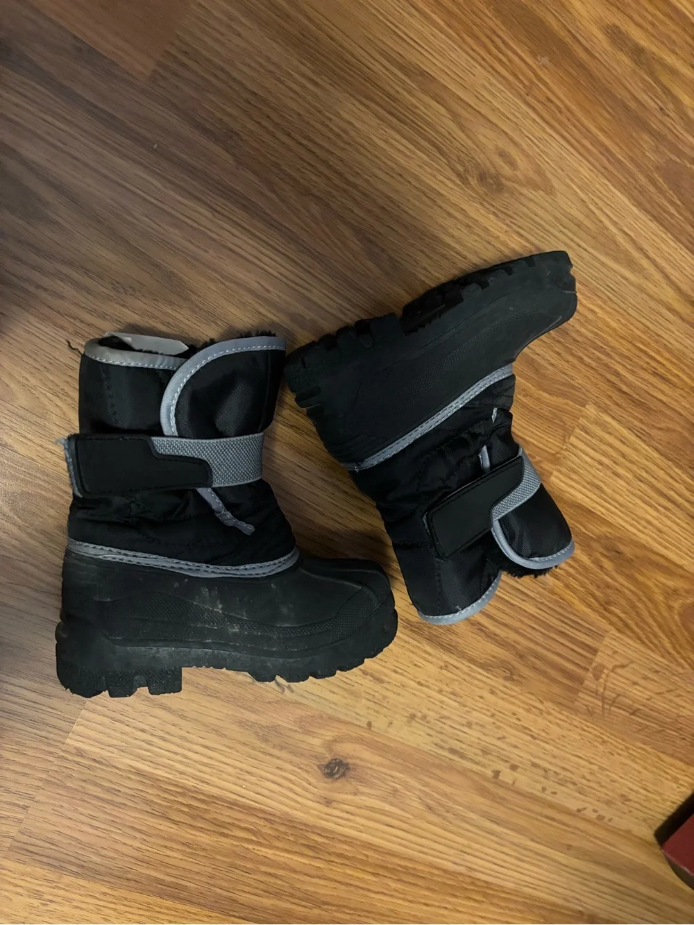 Kids Black Winter Snow Boots - Insulated Waterproof Warm Lining
